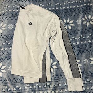 Adidas White and Gray Long Sleeve Top